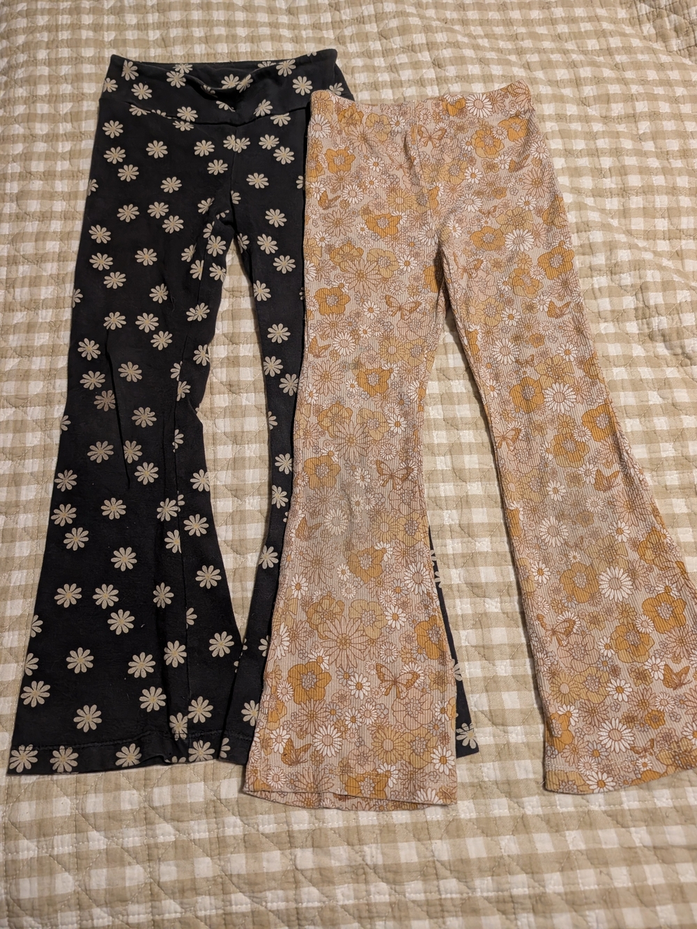 Jessica Simpson Girls' Daisy Flare Leggings - Black & Tan Floral